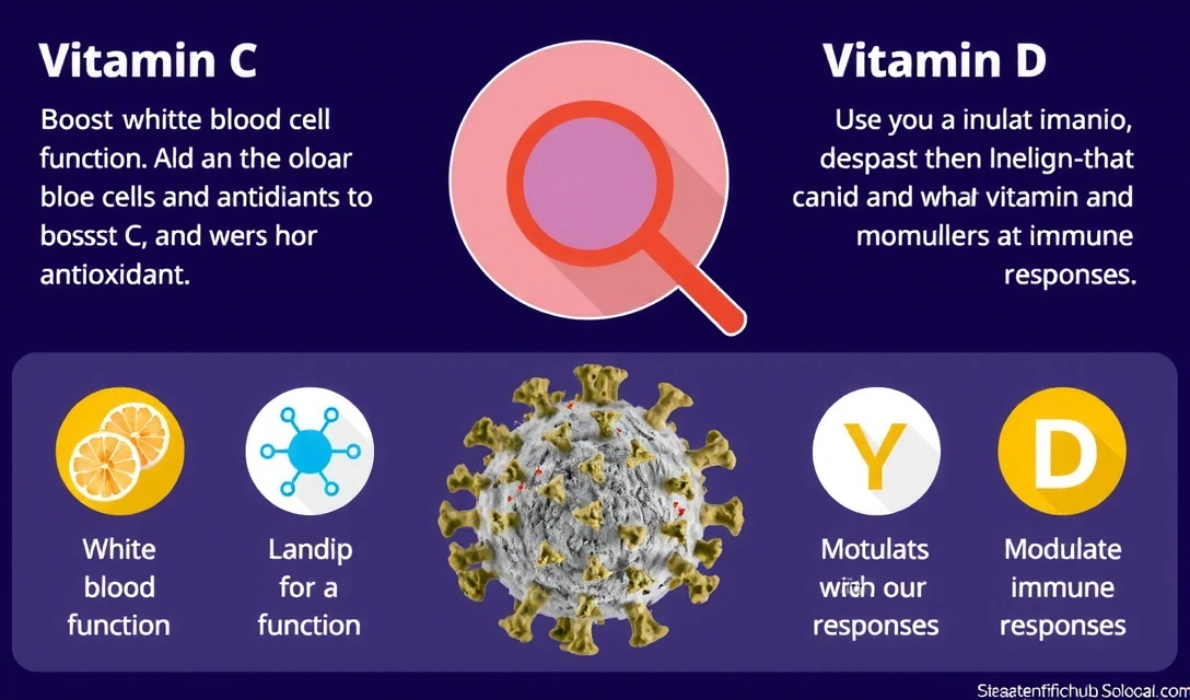 Infografía sobre cómo la Vitamina C y la Vitamina D fortalecen el sistema inmunológico.